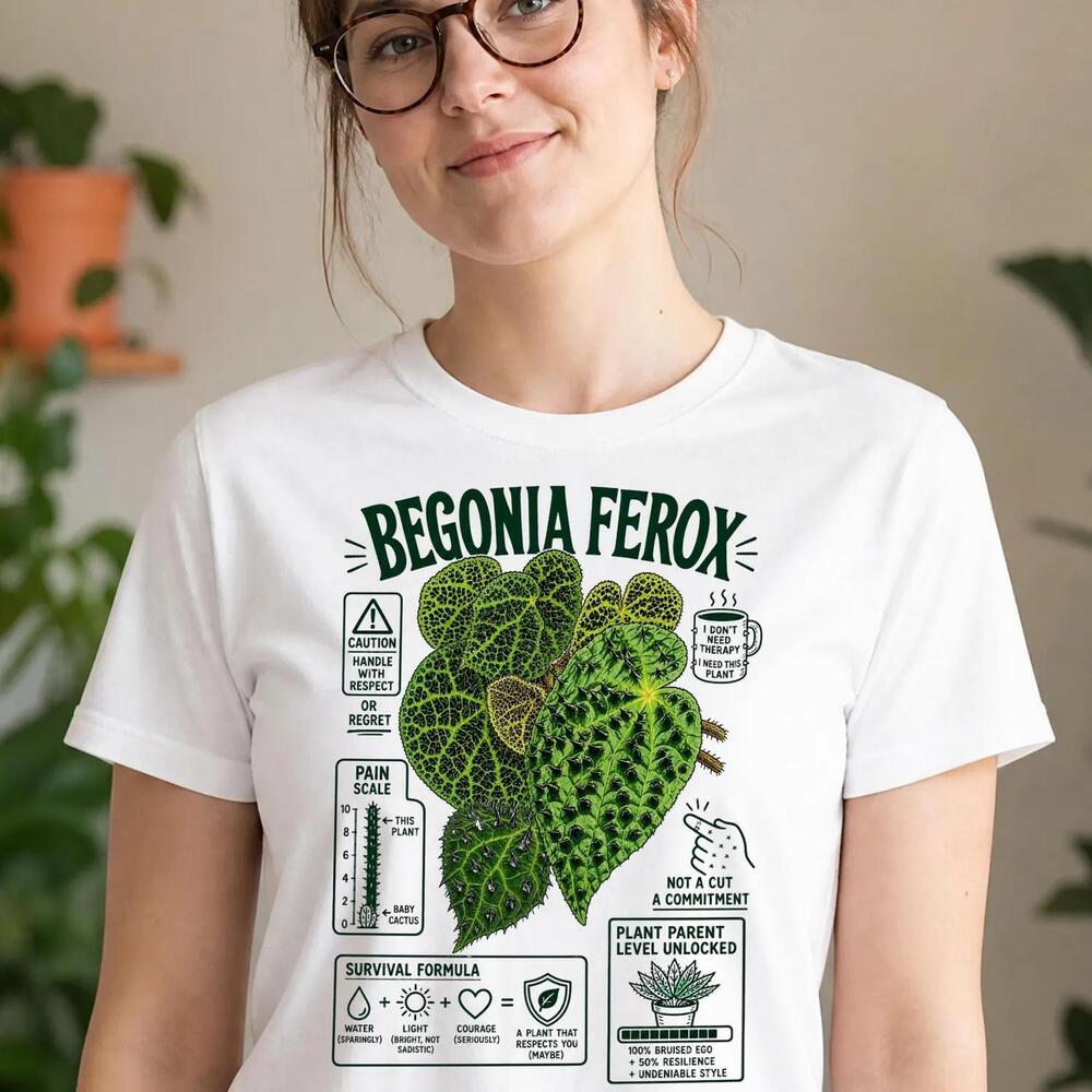 Funny Begonia Ferox Shirt Retro House Plants Gift
